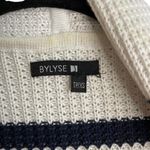 Bylyse Black and White Striped Open Front Cardigan Sweater Size XS Photo 2