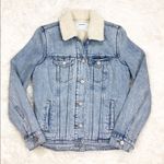 Old Navy Light Wash Denim Jean Sherpa Jacket XS Photo 0