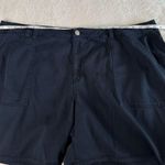 Lane Bryant  Casual Shorts Womens 28 Navy Flat Front Pockets High Waisted Lyocell Photo 4