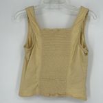 EXPRESS Smocked Crop Top Sleeveless Light Yellow Y2K Linen Blend Size M Photo 3