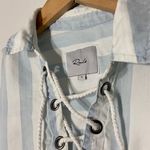 Rails Striped Long Sleeve Lace Up Shirt Photo 8