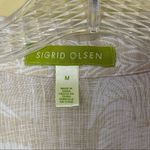 Sigrid Olsen  Linen Beige Floral Graphic Shirt M Photo 4