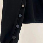 Tibi  Asymmetrical Top Black Pullover One Shoulder Long Sleeve Button Women’s 6 Photo 3