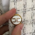 Elisabetta Franchi GIACCA Cream and Metallic Tweed Jacket Size 40 / US 4 Gold Photo 8