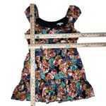 Nanette Lepore  100% Silk Mini Babydoll Dress 10 Dark‎ Floral Tiered Whimsy Fairy Photo 8