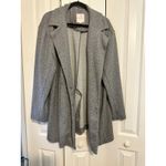 Avec Les Filles 1X Gray Herringbone Knit Open Front Blazer Jacket 1X Photo 5