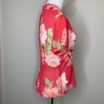 Emma James  Sheer Coral Pink Floral Blouse Sz 12 Photo 3