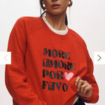 Maeve  Daniela Berkout More Amore Graphic Red Crewneck Sweatshirt XS Photo 0