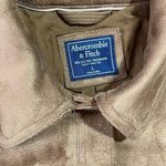 Abercrombie & Fitch brown suede trucker jacket size LARGE Photo 0