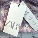 ZARA Tweed Bustier Tube Top Pink Purple Size S Cropped Sweetheart Neckline Photo 7