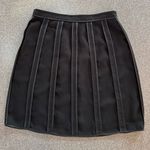 Options by Shani A Line Skirt Pleated Look, Contrasting Fabric Accents, Black Size 12 Photo 1