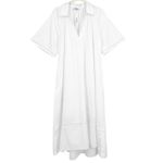 Madewell  Poplin Splitneck Midi Shirtdress White Size Large NWT Minimalist Luxe Photo 4