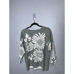 Sioni Floral Sweater Women's Size M Sage Green Blouse Dolman Sleeves Size M Photo 6