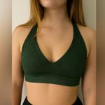 Aerie Shine Rib Bikini Top in Forest Green Photo 0