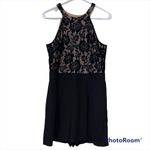 Lily White  large black lace shorts romper zip back sleeveless lace detail lined Photo 13