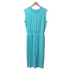 Athleta NEW  Santorini Cinch Sleeveless Midi Dress Light Blue Medium Tall MT NWT Photo 2