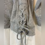 White House | Black Market Layered Look Knit Top with Shirttails & Lace Up Sides M Photo 4