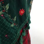 Susan Bristol Vintage  Christmas Red Green Patchwork Vest Corduroy Plaid Tassels Photo 7