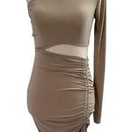 Miss Guided Women Size 2 Bodycon Cutout Dress Beige 12-560 Photo 0