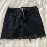 American Eagle Outfitters Black Distressed Denim Mini Skirt Photo 0