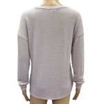 Nine West  Long Sleeve Side Ruched Drop Shoulder Lavender Striped Soft Top XS Photo 7