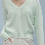 Brandy Melville  Leigh Mint Pastel Green V Neck Ribbed Sweater OS Photo 0