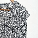 ZARA ruffle black and white bell sleeve long sleeve v neck blouse Photo 4