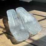 BARBIE Clear Glitter Women's Slide Sandals Sz 6 White Photo 3