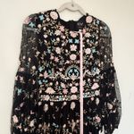 Mac Duggal Floral Embellished Tiered Tulle Gown Ruffle Trim and Poet Sleeves 4 Photo 5