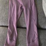 Lululemon 3/4 length maroon Purple leggings Photo 2