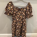 Forever 21 Mini Dress Lace Up Floral Short Ruffle Sleeve Lined (Small) Photo 1