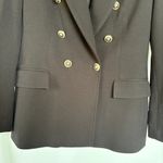 ZARA  Black Double Breasted Blazer Gold Button Academia Nautical Jacket Medium Photo 2