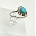 Navajo Handmade Turquoise Sterling Silver Adjustable Ring Photo 2