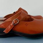 Sanita Liquicell Brown Leather Buckle Strap Slip On Open Back Danish Clogs Size 6 Photo 2