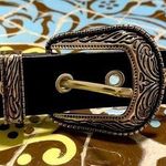 WESTERN FASHION Belt with Western Buckle. Sz: 7/28” Black Photo 0