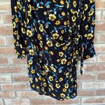 ASTR The Label Tie Front Long Sleeve Dress Navy Floral Size Medium Blue Photo 4