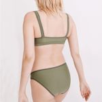 Madewell Women’s Sz Small Second Wave Bikini Top and Bottom in Faded Palm Green Photo 6