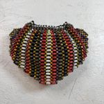Unique Beaded Clutch Bag Evening Party Pouch Red Brown White Black‎ Multi Color Photo 2