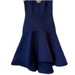 MARCHESA NOTTE Navy Golden Arch Silk Blend Dress Size 4 Blue Photo 5