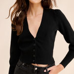 NWT Anthropologie Maeve Lily Puff Sleeve
Cardigan Sweater Black M Photo 0