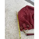 Antonio Melani Woven Red Leather Drawstring Bucket Bag Shoulder Bag Purse Photo 10