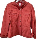 Anne Klein Women's Coral Floral Jacquard Button Front Jacket Size 14 Photo 0