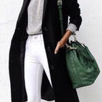 Vintage Cashmere Elegant John Weitz Black Double Photo 0