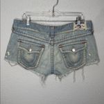 True Religion Distressed Low Rise Frayed Denim Cut Off Shorts Size 31 Photo 3