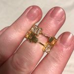 Annie Austen Gold and Cubic Zirconium Tarnish-Free Sparkle Hoop Earrings Photo 1