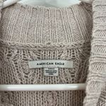 American Eagle  Small Beige Mock Neck Crochet Sweater Photo 4