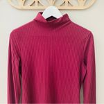 Madewell  Ribbed Long Sleeve Turtle Neck Top Maroon Sz Medium Photo 1