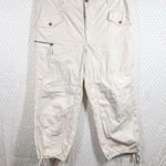 Anthropologie ‎ Cream Cargo High Rise Pants Photo 0