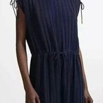 Club Monaco  Navy Blue Viga Pleated Tie Waist Sleeveless Romper Shorts Size 4 Photo 8