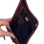 Brown Leather Mahogany Basket Weave Purse Made in Mexico Photo 8